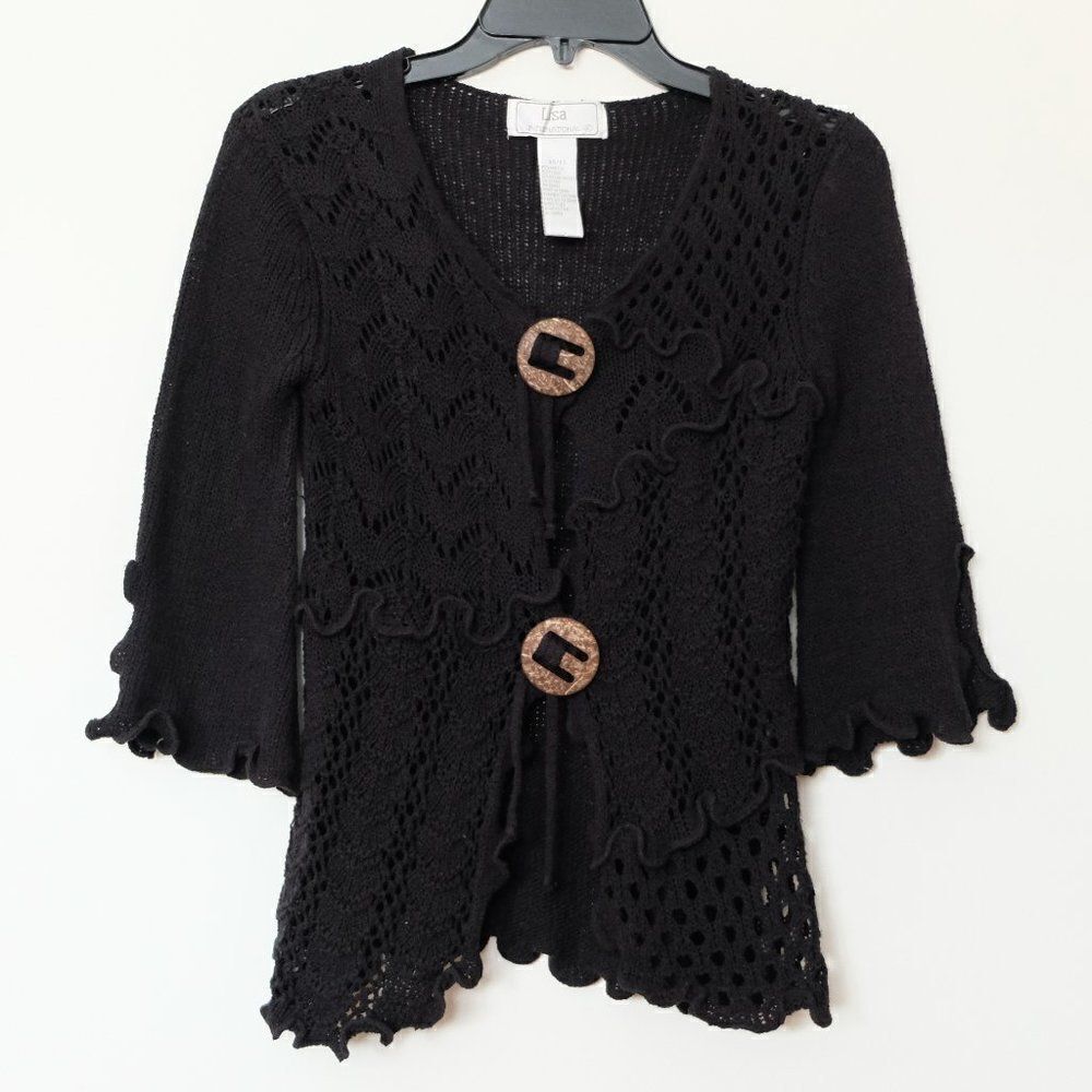 Lisa International Women's Knit Top | Sweater | Cardigan XS